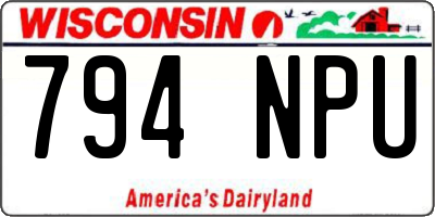 WI license plate 794NPU
