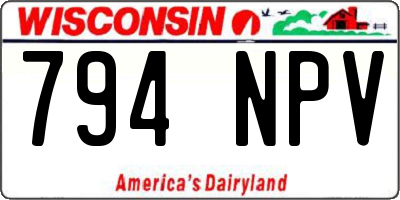 WI license plate 794NPV
