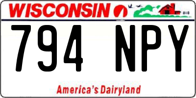 WI license plate 794NPY