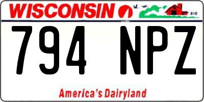 WI license plate 794NPZ