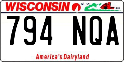 WI license plate 794NQA