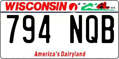 WI license plate 794NQB