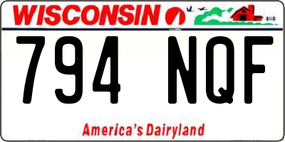 WI license plate 794NQF
