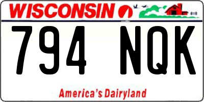 WI license plate 794NQK