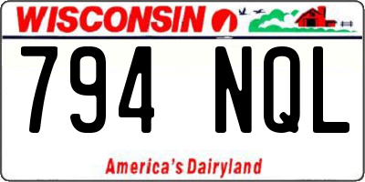 WI license plate 794NQL