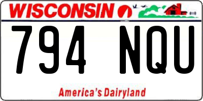 WI license plate 794NQU