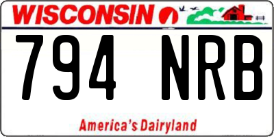 WI license plate 794NRB