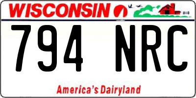 WI license plate 794NRC