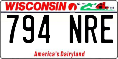 WI license plate 794NRE