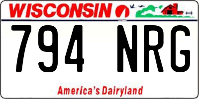 WI license plate 794NRG