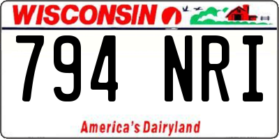 WI license plate 794NRI