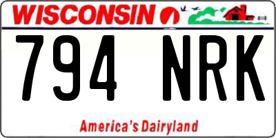 WI license plate 794NRK