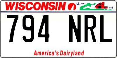 WI license plate 794NRL