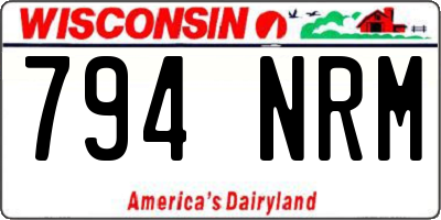 WI license plate 794NRM