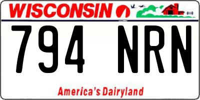 WI license plate 794NRN