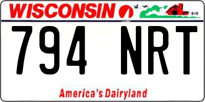 WI license plate 794NRT