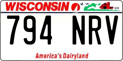 WI license plate 794NRV