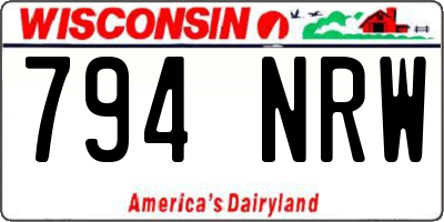 WI license plate 794NRW