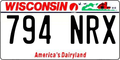 WI license plate 794NRX