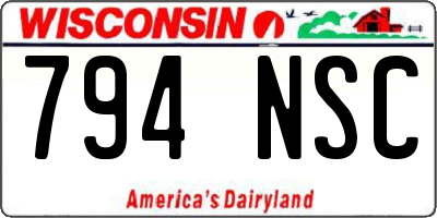 WI license plate 794NSC