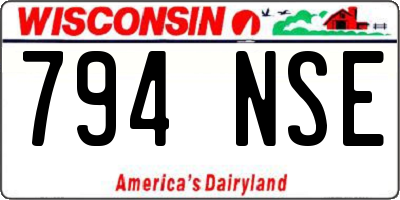 WI license plate 794NSE