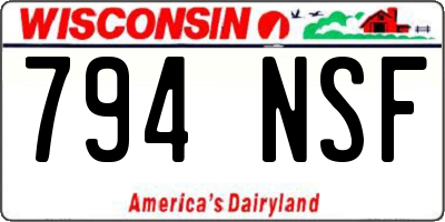 WI license plate 794NSF