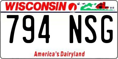 WI license plate 794NSG