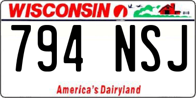 WI license plate 794NSJ