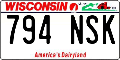 WI license plate 794NSK