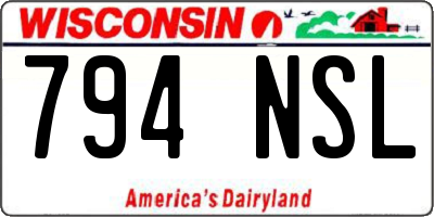WI license plate 794NSL