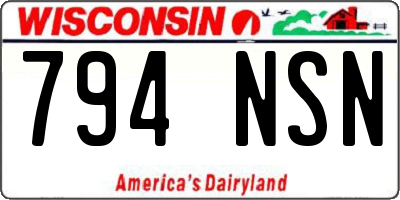 WI license plate 794NSN