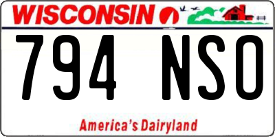 WI license plate 794NSO