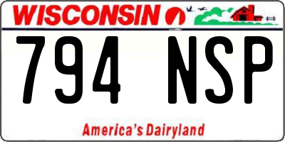 WI license plate 794NSP