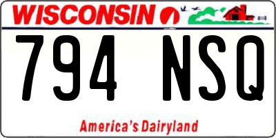 WI license plate 794NSQ