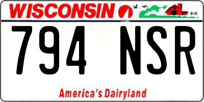 WI license plate 794NSR