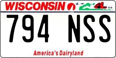 WI license plate 794NSS