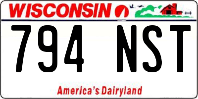 WI license plate 794NST