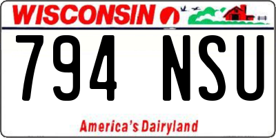 WI license plate 794NSU
