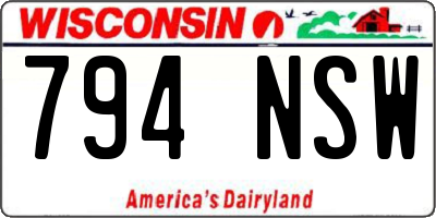 WI license plate 794NSW