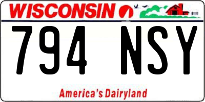 WI license plate 794NSY