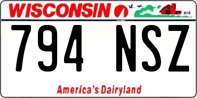 WI license plate 794NSZ