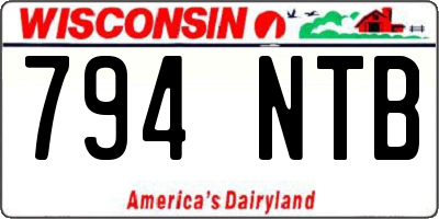 WI license plate 794NTB