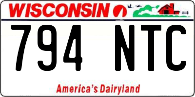 WI license plate 794NTC