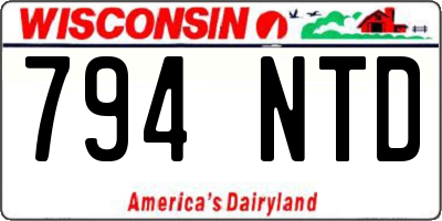 WI license plate 794NTD