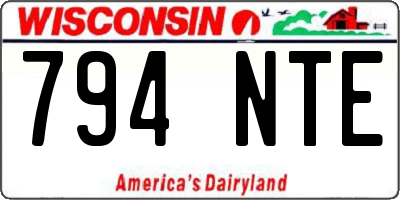 WI license plate 794NTE