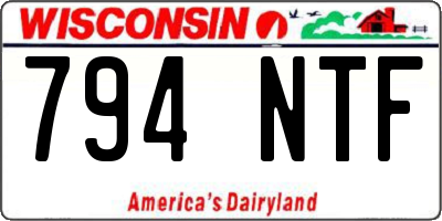 WI license plate 794NTF