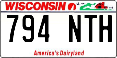 WI license plate 794NTH