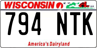WI license plate 794NTK