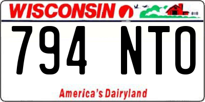 WI license plate 794NTO
