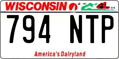 WI license plate 794NTP